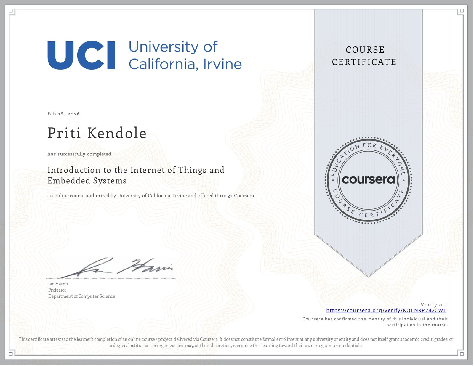 IOT Certificate